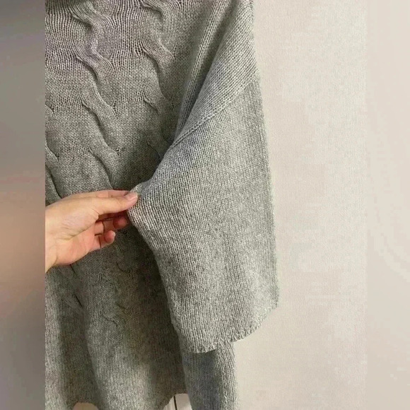 J Jill Sweater Heather Gray Turtleneck Pullover Large - Picture 3 of 6